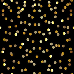 Gold Dot Elegant Pattern Design on Black Background