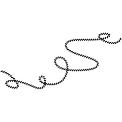 Looped and wavy yarn or rope as border of frame in marine illustration