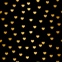 Gold Heart Pattern Design on Black Background