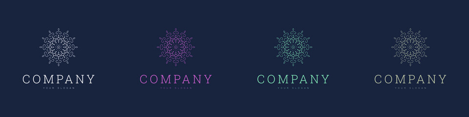 Obraz na płótnie Canvas creative multicolour mandala vector logo template design