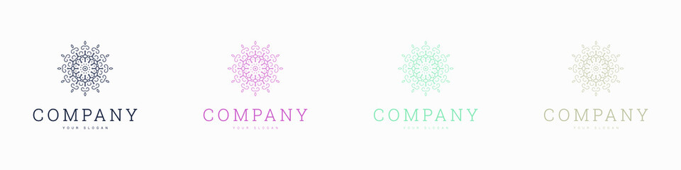 Obraz na płótnie Canvas creative multicolour mandala vector logo template design