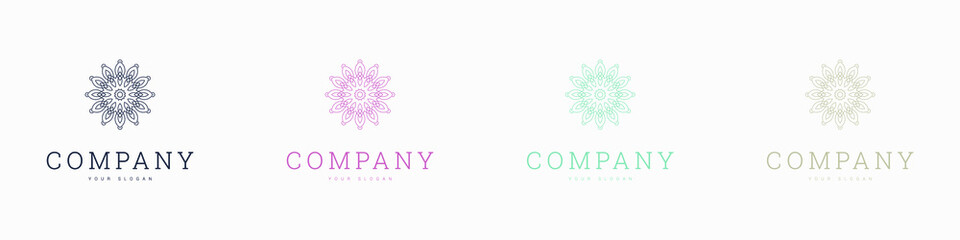 creative multicolour mandala vector logo template design