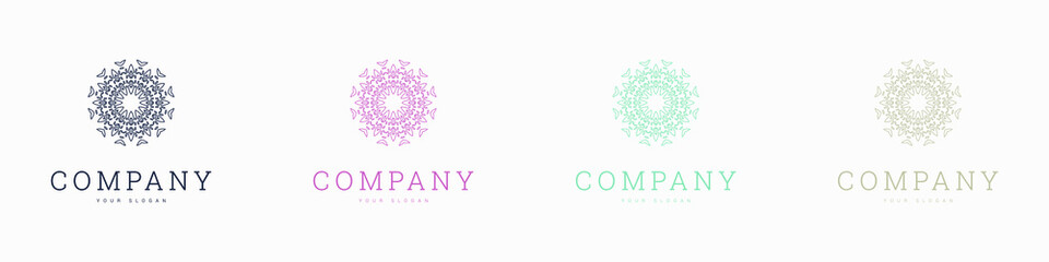 creative multicolour mandala vector logo template design