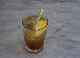 one glass of lemongrass tea