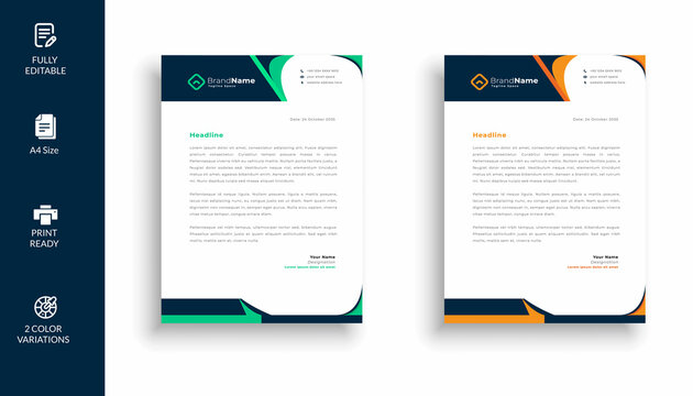 Corporate Letterhead Design Template, Stationery Design