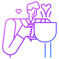 coffee gradient line icon