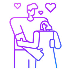 fathers gradient line icon