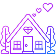 Obraz premium home gradient line icon