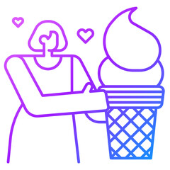icecream gradient line icon