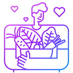 vegan gradient line icon