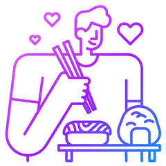 sushi gradient line icon