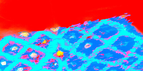 Embridery Stripes. Colorful Batik Brush. Retro
