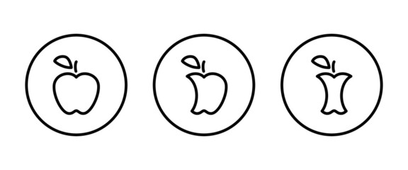 Apple vector icon. Apple fruit icons button, vector, sign, symbol, logo, illustration, editable stroke, flat design style isolated on white linear pictogram