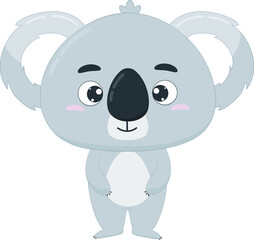 Fototapeta premium Cute cartoon vector character koala. Australian koala on white background