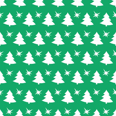 Obraz premium Christmas seamless pattern with star and tree