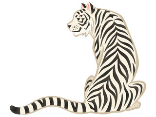 背中を向けて座る白虎