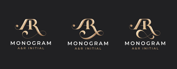 letter a r monogram serif logo - obrazy, fototapety, plakaty