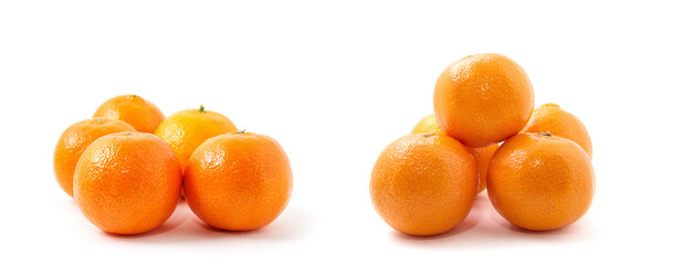 tangerine or mandarin fruit isolated on white background