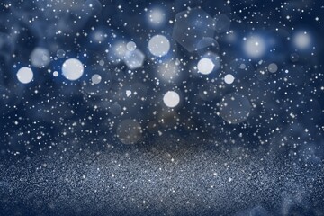 blue fantastic shining glitter lights defocused bokeh abstract background with sparks fly, holiday mockup texture with blank space for your content
