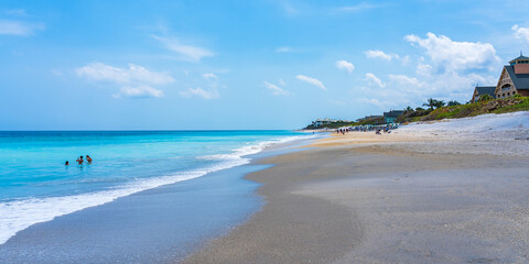 Fototapeta na wymiar Wonderful beach and clear blue water at Wabasso Beach Park, Florida