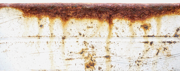 Rust of metals.Corrosive Rust on old iron white.Use as illustration for presentation.Background rusty texture. - obrazy, fototapety, plakaty