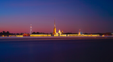 Fototapeta na wymiar Night Photo of Saint-Petersburg sights 