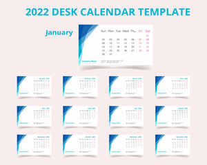 Corporate Business Desk Calendar Template Design