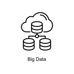 Big Data vector Outline Icon Design illustration. Digitalization and Industry Symbol on White background EPS 10 File
