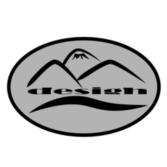 design illustration of mountain in concept black and white