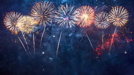 Beautiful Holiday background with fireworks