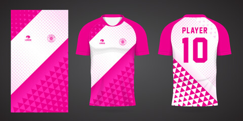 pink sports shirt jersey design template