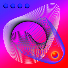 Abstract rainbow halftone vector frame, dot pattern in a circle shape. Trendy design element for the banner of the card.