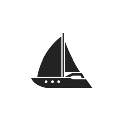 sailing yacht icon. sailboat for sea travel and rest.