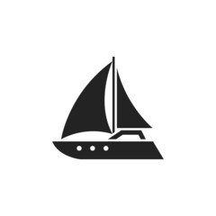 luxury sailing yacht icon. boat for sailing trip and tourism