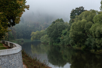 detail of the wall against floods on the river bank
