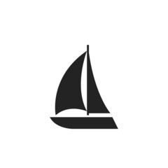 sailboat icon. yacht for sailing sea trip and tourism