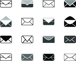 Envelope Mail icon Flat design style. Direct message, sms symbol for your web site design, logo, app, UI - vector illustration