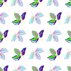 seamless pattern floral. vector illustration with leaves