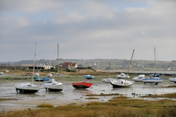 joli paysage de mer sur l'&icirc;le Grande en Bretagne, France