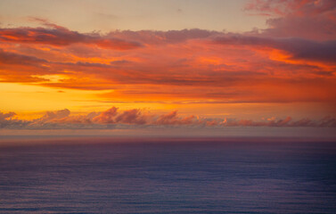 Hawaiian sunset in Oahu