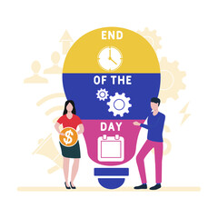 EOD - End Of the Day acronym. business concept background.  vector illustration concept with keywords and icons. lettering illustration with icons for web banner, flyer, landing