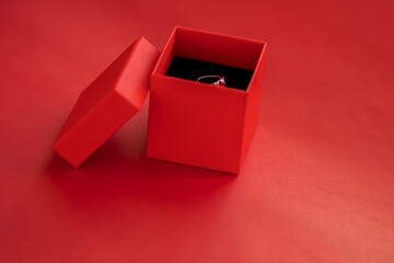 valentines day jewelry box with wedding ring present