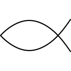 Jesus Fish Outline Icon Vector