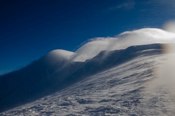 snow covered mountains