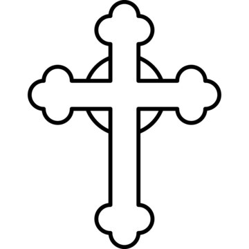 Jesus Cross Outline Icon Vector