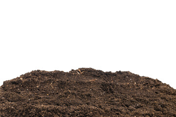 Soil for plant isolated on white background.