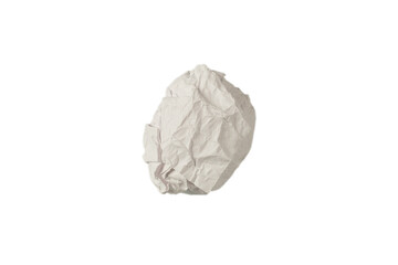 Crumpled white paper isolated on white background.