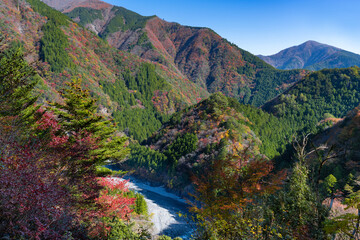 静岡県榛原郡川根本町　紅葉の寸又峡
