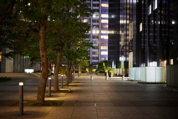 Plakat 日本のビル街夜景