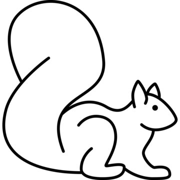 Squirrel Animal Outline Icon Vector